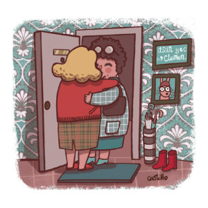 Amigas (dibujo personalizable)