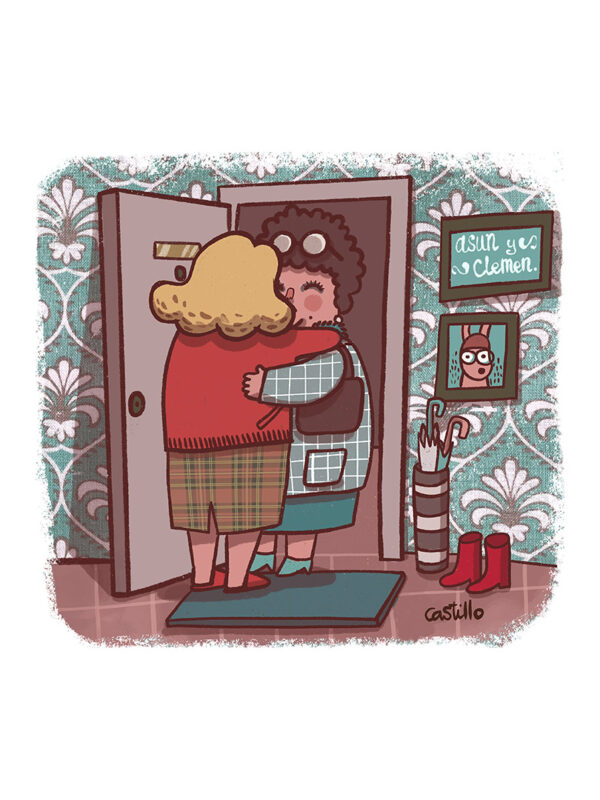 Amigas (dibujo personalizable)