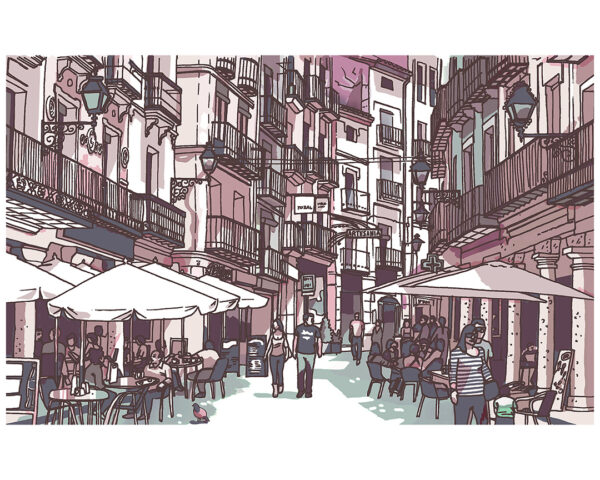 Calle del Tozal en rosa. Teruel
