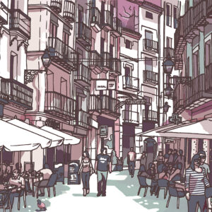 Calle del Tozal en rosa. Teruel