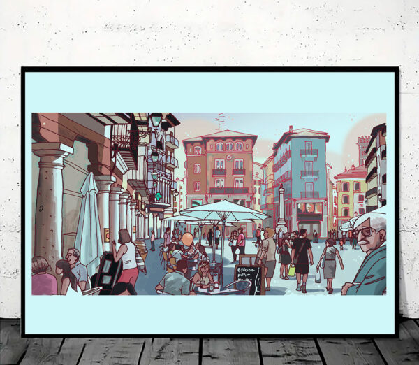 Plaza con gente. Teruel